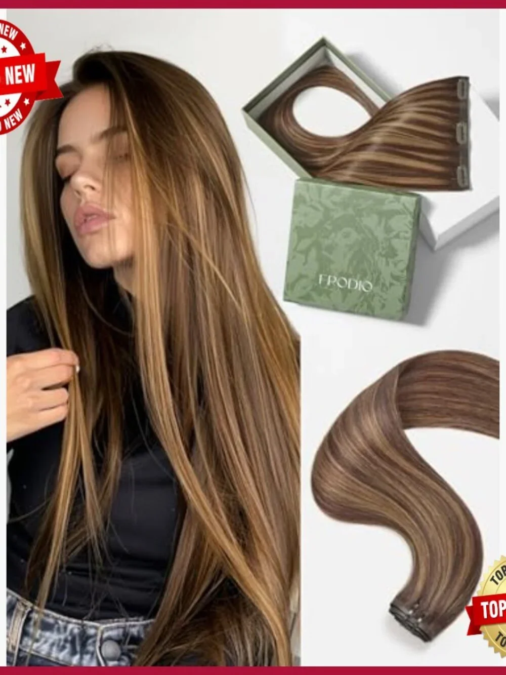 Remy Human Hair Clip-In Extensions 100g Heat Resistant 7 Piece Set